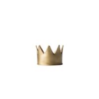 small, golden crown with simple, elegant design sits isolated on plain background, symbolizing royalty and power. crown metallic sheen adds touch of luxury and sophistication png