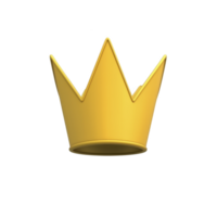 shiny golden crown with simple, elegant design, featuring three prominent points, symbolizes royalty and power. crown smooth surface and bright color convey sense of luxury and prestige png