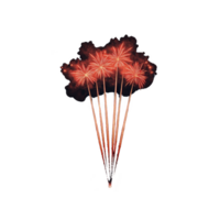 vibrant display of red fireworks bursts against dark sky, creating festive and celebratory atmosphere. bright trails and sparkling effects add excitement to scene png