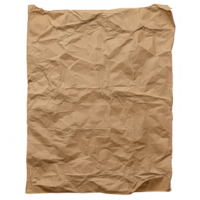 crumpled brown paper sheet with textured surface, ideal for backgrounds or design elements, conveying rustic and organic feel png