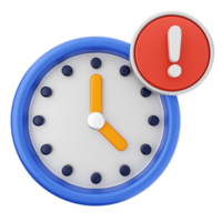A clock with an exclamation mark and a red exclamation point png