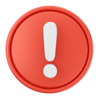 A red button with an exclamation mark on it png