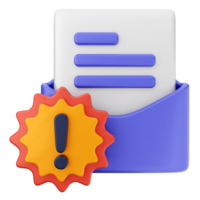 A mail envelope with an exclamation mark and a star png