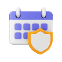 A calendar with a shield on it png