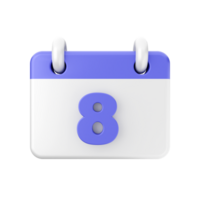 An icon of a calendar with the number eight png