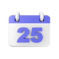 A calendar icon with the number 25 on it png