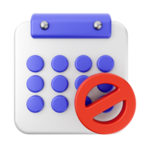 A calendar with a red circle and a no sign png