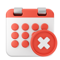 A calendar with an x on it png