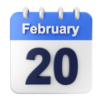 February 20th calendar icon png
