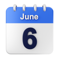 June 6th calendar icon png