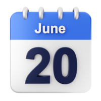June 20th calendar icon png