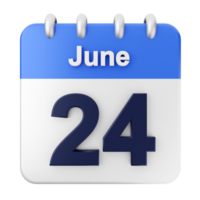 June 24th calendar icon png