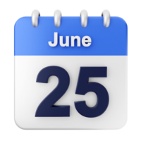 June 25th calendar icon png