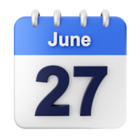 June 27th calendar icon png