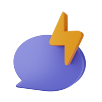 A lightning bolt icon with a speech bubble png