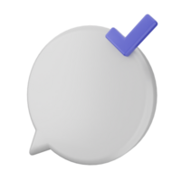 A speech bubble with a blue tick mark on it png