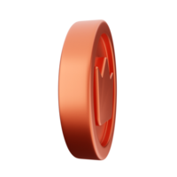 A 3d render of a red coin on a black background png