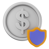 A shield and dollar sign on a coin png