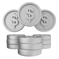 Three stacks of coins with dollar signs on them png