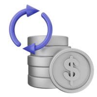 A stack of coins with a dollar sign and an arrow png