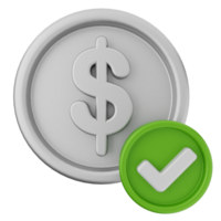 A green check mark and dollar sign on a black background png