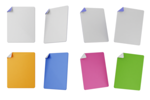 A set of four different colored paper stickers png