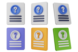 A set of four colored buttons with question marks png
