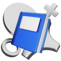 A book with a key and a keychain png