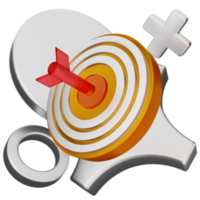 A target with a red arrow and a target png