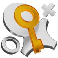 A key and a silver disk with a circle around it png