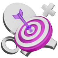 A purple target with an arrow and a target png