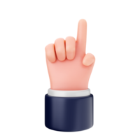 A hand with a finger pointing up on a black background png