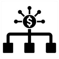Budget and accountant icon concept in black filled color vector