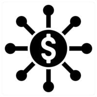Money Management and finance icon concept in black filled color vector
