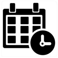 Meeting Schedule and appointment icon concept in black filled color vector