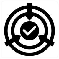 Implementation and evaluate icon concept in black filled color vector