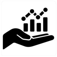 Analysis and analytics icon concept in black filled color vector
