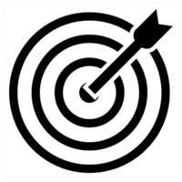 Goal and mission icon concept in black filled color vector