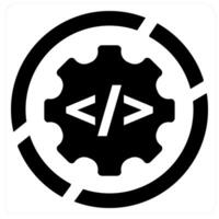 Development and coding icon concept in black filled color vector