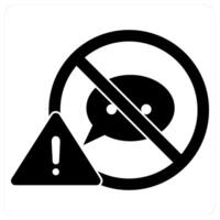 Don't Interrupt and message icon concept in black filled color vector