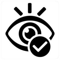Maintain eye contact icon concept in black filled color vector