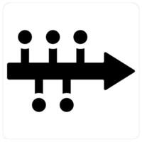 Timeline and project icon concept in black filled color vector