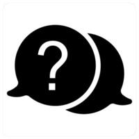 Query and help icon concept in black filled color vector