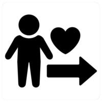 Show Empathy and health icon concept in black filled color vector