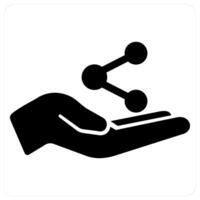 Share and transfer icon concept in black filled color vector