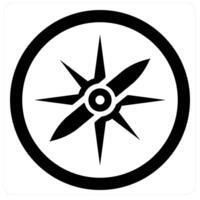 Orientation and compass icon concept in black filled color vector