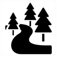 Forest and landscape icon concept in black filled color vector
