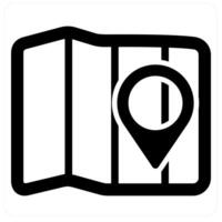 Map icon concept in black filled color vector