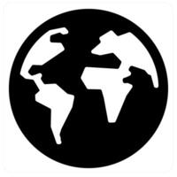 Globe and earth in black filled color vector