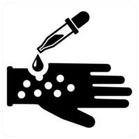 Allergy Test and medical test icon concept in black filled color vector